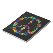Blume des Friedenssymbols Power Notizblock (Rotiert)
