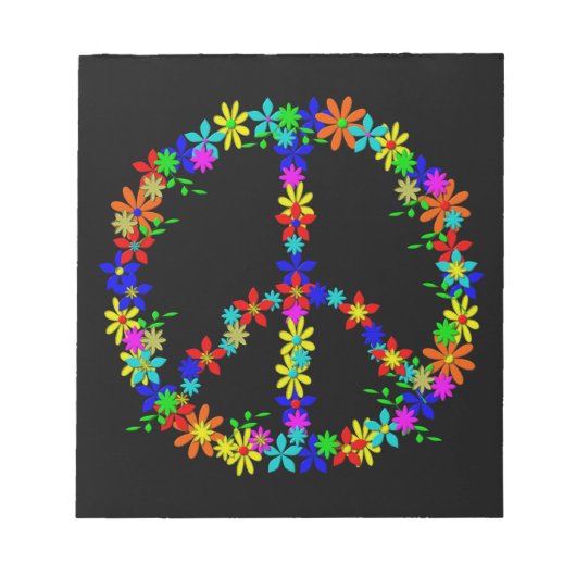 Blume des Friedenssymbols Power Notizblock (Vorderseite)
