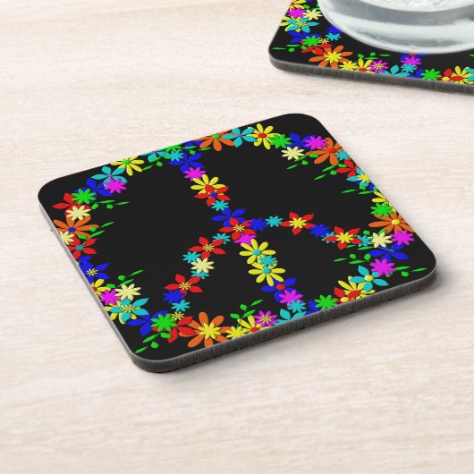 Blume des Friedenssymbols Power Untersetzer (Linke Seite)