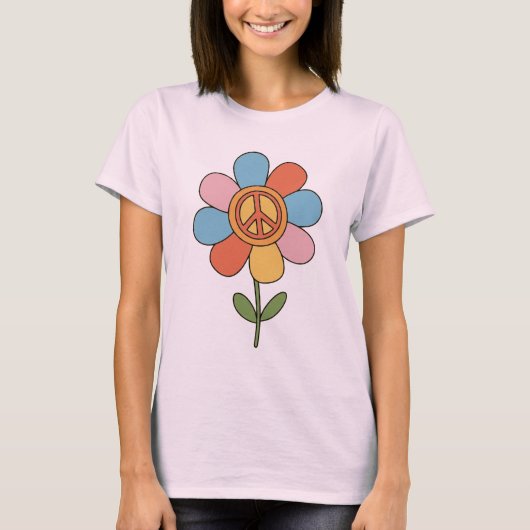 Blume des Friedenszeichens T-Shirt (Vorderseite)