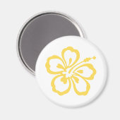 Blume des gelben Hibiskus 12 Magnet (Vorderseite/Rückseite)