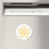 Blume des gelben Hibiskus 12 Magnet (In Situ (Geschirrspüler))