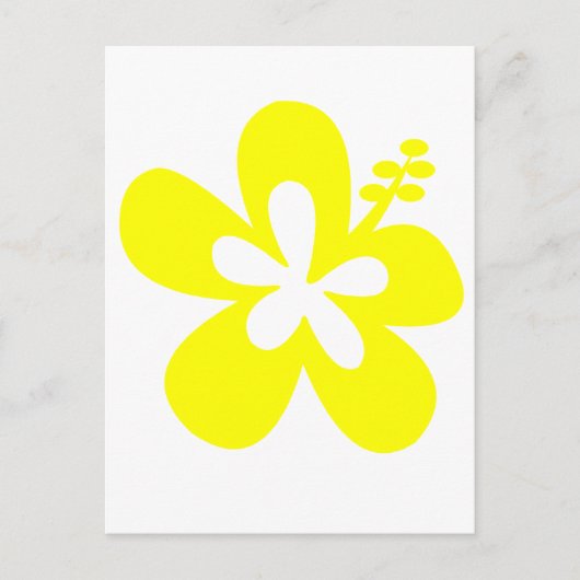 Blume des gelben Hibiskus Postkarte (Vorderseite)