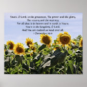 Blume des Glaubens 1Chroniken 29:11 Art Poster (Vorne)