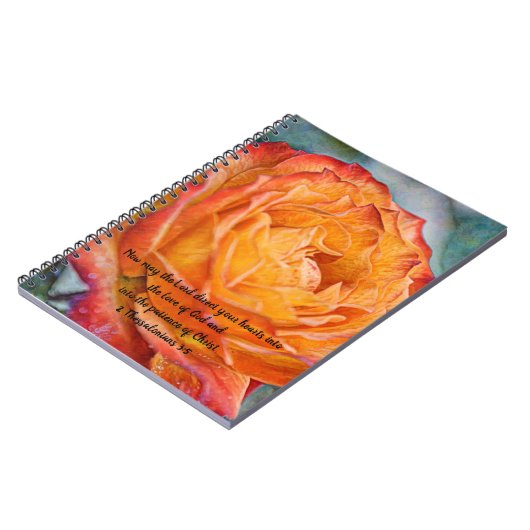 Blume des Glaubens Orange Rose Liebe Patience Jour Notizblock (Linke Seite)