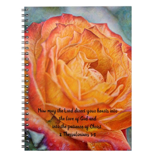 Blume des Glaubens Orange Rose Liebe Patience Jour Notizblock (Vorderseite)