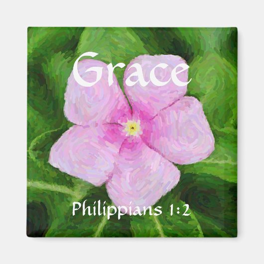 Blume des Glaubens Philippianer 1:2 Periwinkle Mag Magnet (Vorne)