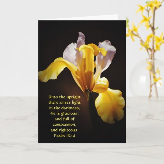 Blume des Glaubens Psalm 112:4 Karte (Gelbe Blume)