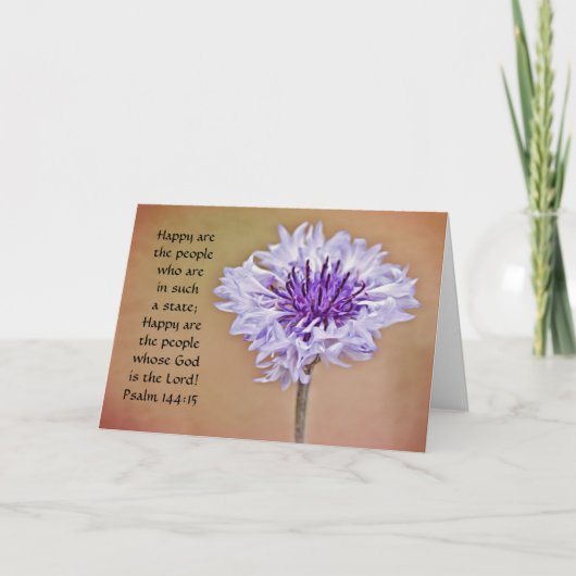 Blume des Glaubenssachelors Button-Psalm-Karte Karte (Vorderseite)