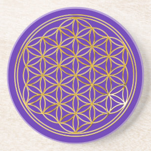 Blume des Goldes des Lebens  , groß Getränkeuntersetzer