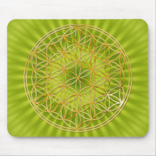 Blume des Goldes des Lebens  , groß Mousepad