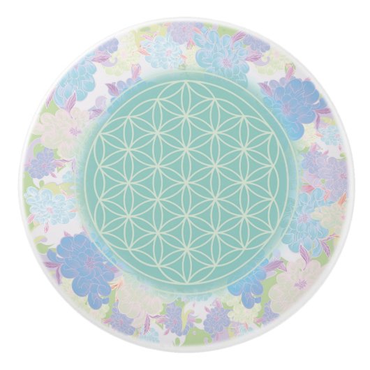 Blume des grünen Lebens, Keramikknauf (Vorderseite)