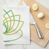 Blume des grünen und gelben Lotus Geschirrtuch (Viertel Falte)