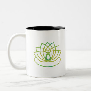 Blume des grünen und gelben Lotus Zweifarbige Tasse