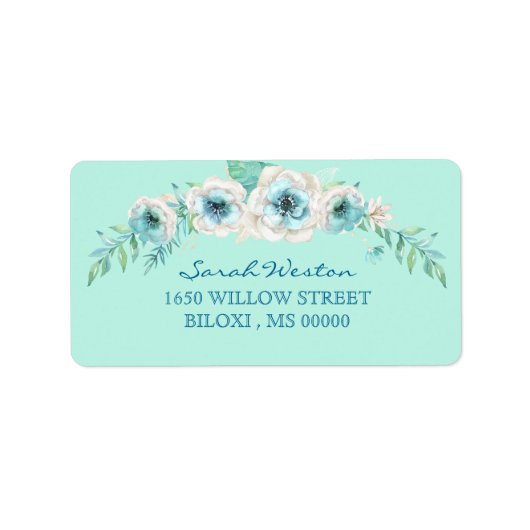 Blume des grünen Wassers Adressaufkleber (Vorne)