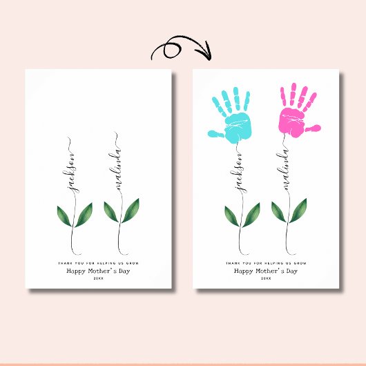 Blume des Handdrucks für personalisierte Mütter Poster