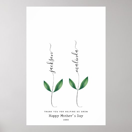 Blume des Handdrucks für personalisierte Mütter Poster (Vorne)