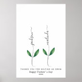 Blume des Handdrucks für personalisierte Väter Poster (Vorne)