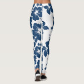 Blume des Hawaiianischen Blauen Hibiskus Leggings (Rückseite)