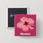 Blume des hawaiianischen Hibiskus Button (Vorne & Hinten)