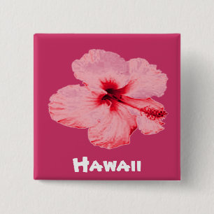 Blume des hawaiianischen Hibiskus Button