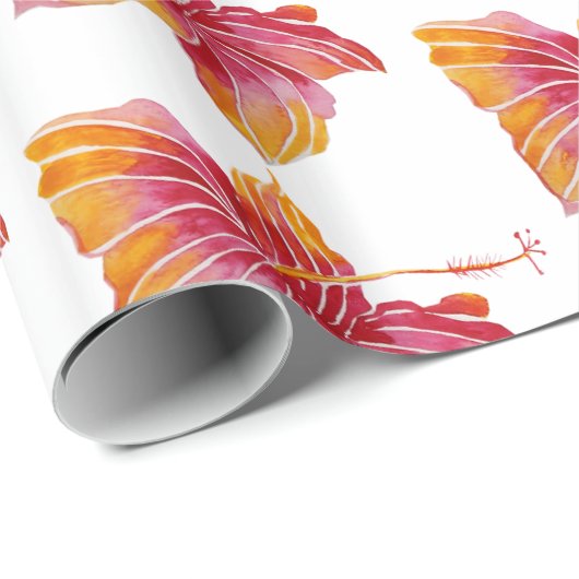 Blume des hawaiianischen Hibiskus Geschenkpapier (Rolleneckpunkt)