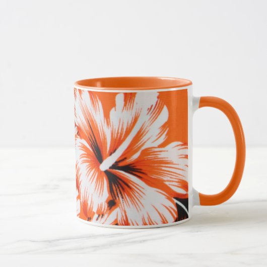 Blume des hawaiianischen Hibiskus Hintergrund Tasse (Rechts)