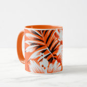 Blume des hawaiianischen Hibiskus Hintergrund Tasse (Vorderseite Links)