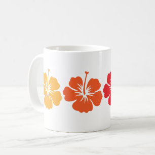 Blume des hawaiianischen Hibiskus in Vintagen Retr Kaffeetasse