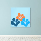 Blume des hawaiianischen Hibiskus Leinwanddruck (Insitu (Holzboden))