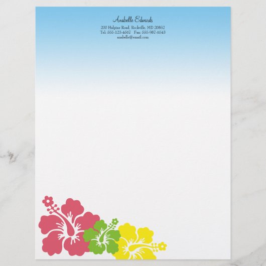 Blume des hawaiianischen Hibiskus tropisch-rosa So Briefkopf (Vorderseite)