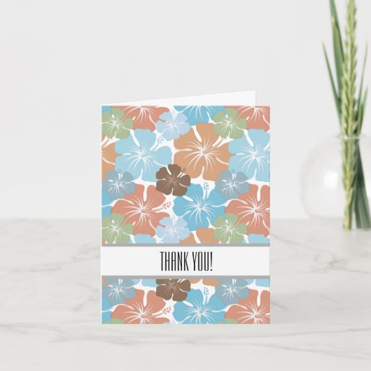 Blume des hawaiianischen tropischen Hibiskus Dankeskarte (Vorderseite)