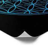 Blume des heiligen Geometriesymbols im alten Zen Poster (Ecke)