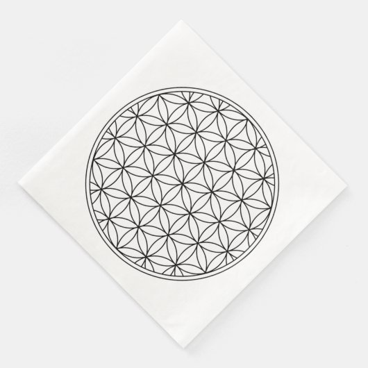 Blume des heiligen Geometriesymbols im alten Zen Serviette (Ecke)