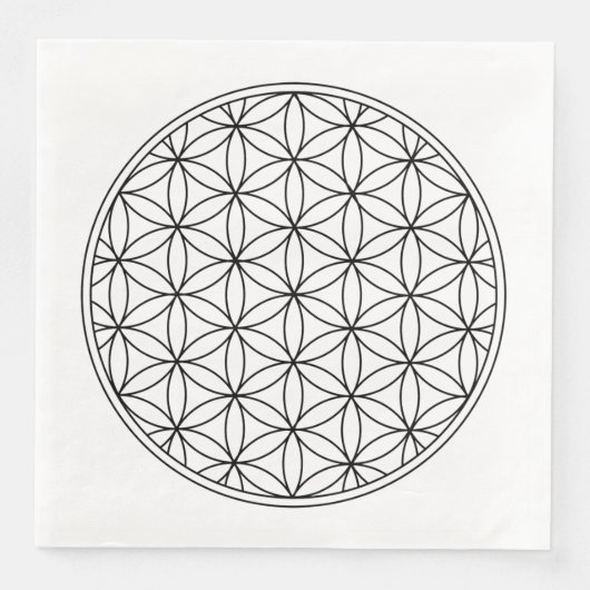 Blume des heiligen Geometriesymbols im alten Zen Serviette (Vorderseite)