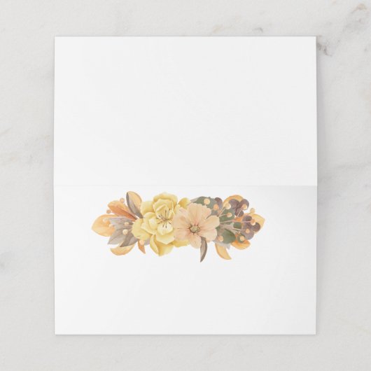 Blume des Herbst-Erntedanks Platzkarte (Außenseite Aufgefaltet)