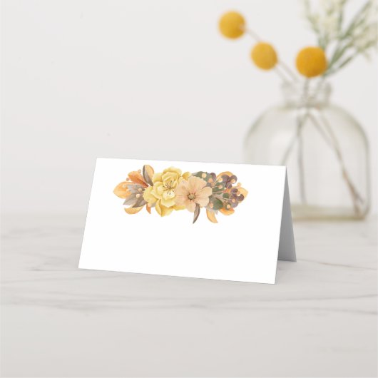 Blume des Herbst-Erntedanks Platzkarte (Vorderseite)