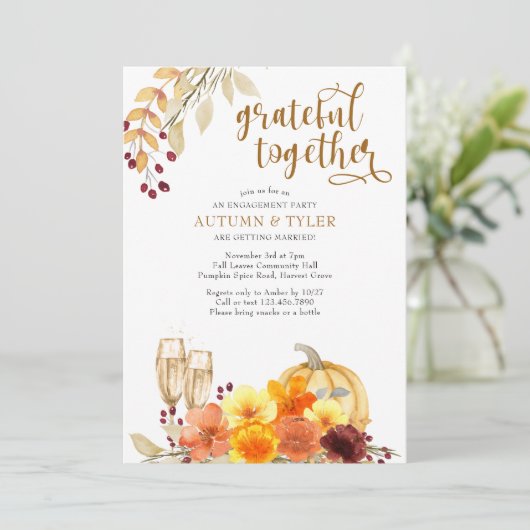 Blume des Herbstes dankbar für die gemeinsame Enga Einladung (Stehend Vorderseite)