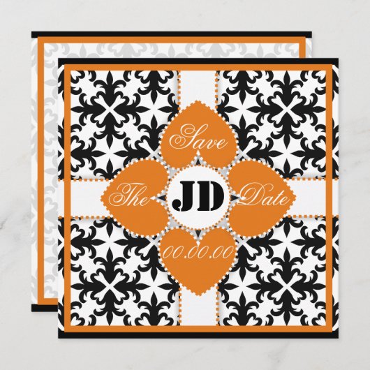 Blume des Herzens auf Damaskus Speichern Sie die A Save The Date (Vorne/Hinten)