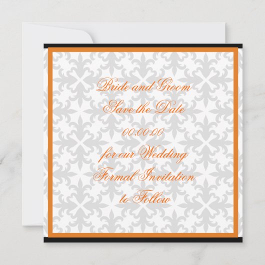 Blume des Herzens auf Damaskus Speichern Sie die A Save The Date (Rückseite)