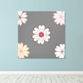 Blume des Herzens auf Grau Leinwanddruck (Insitu (Holzboden))