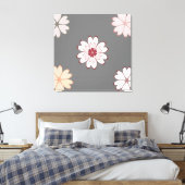 Blume des Herzens auf Grau Leinwanddruck (Insitu (Schlafzimmer))