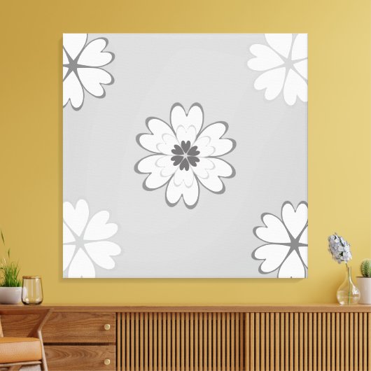 Blume des Herzens auf Light Gray Leinwanddruck (Insitu (Wohnzimmer))
