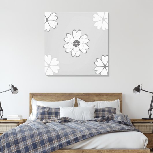 Blume des Herzens auf Light Gray Leinwanddruck (Insitu (Schlafzimmer))