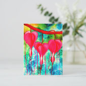 Blume des Herzens bluten Postkarte (Stehend Vorderseite)