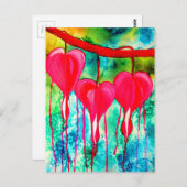 Blume des Herzens bluten Postkarte (Vorne/Hinten)