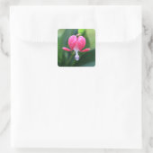 Blume des Herzens Hochzeit Einladung Siegel Quadratischer Aufkleber (Tasche)