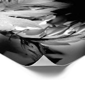 Blume des Herzens in Schwarz-Weiß Abstrakt Poster (Ecke)