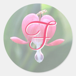 Blume des Herzens Monogramm F Aufkleber