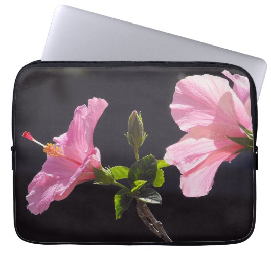 Blume des Hibiskus in Profil Laptopschutzhülle (Vorderseite)